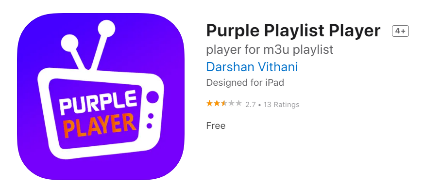 Purple Playlist Player for install iptv subscription